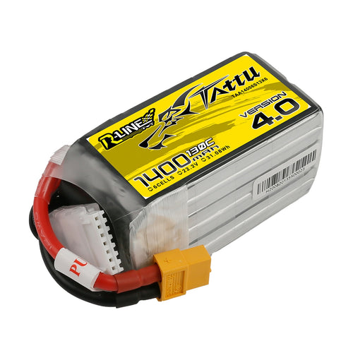 Buddy RC Tattu R-Line Version 4.0 1400mAh 22.2V 130C 6S1P Lipo Battery Pack With XT60 Plug