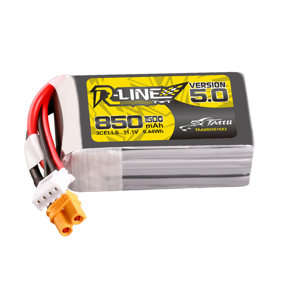 Buddy RC Tattu R-Line Version 5.0 850mAh 3S 11.1V 150C Lipo Battery Pack with XT30U-F Plug