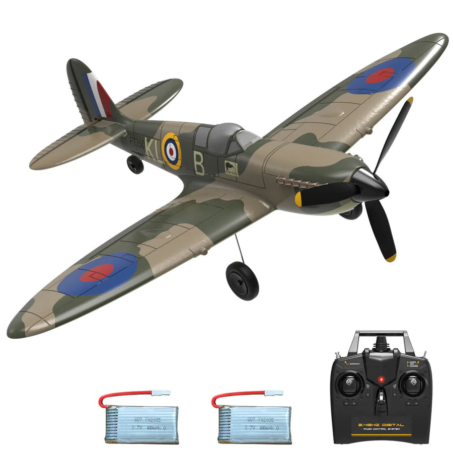 Buddy RC VOLANTEX RC Spitfire 4-CH Remote Control Airplane Ready to Fly for Beginners with Xpilot Stabilization System (761-12) RTF