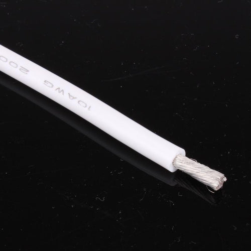 Buddy RC 10 AWG Bulk Roll Silicone Wire Priced for Per Foot - White