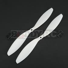 Buddy RC White GemFan 10X4.5 inch Slow Flyer Reverse CW Propellers