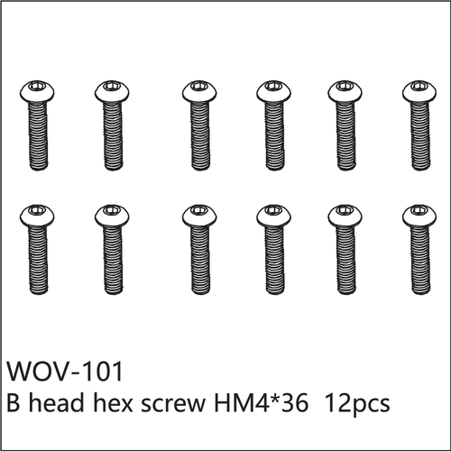 Buddy RC WOV-101 Wov Racing Button Head Hex Screw M4x36mm