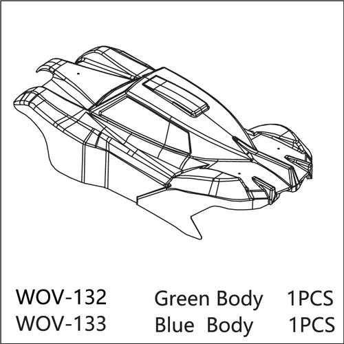Buddy RC WOV-133 Wov Racing Blue Body Tyrants