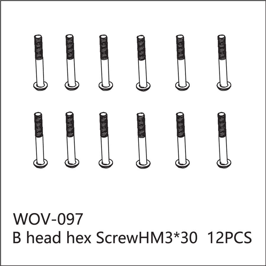 Buddy RC WOV-097 Wov Racing Button Head Hex Screw M3x30mm