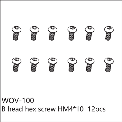Buddy RC WOV-100 Wov Racing Button Head Hex Screw M4x10mm