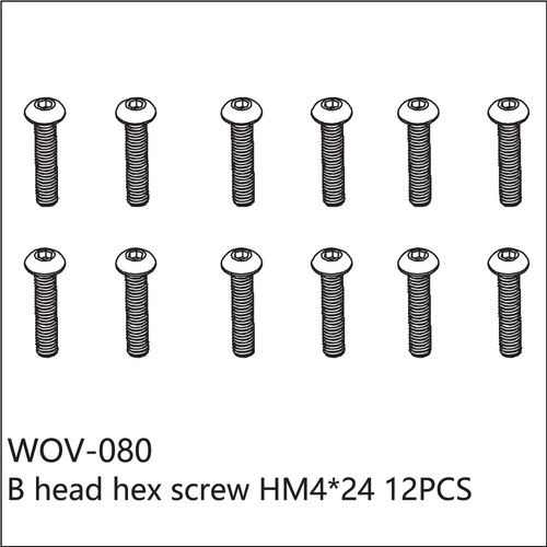 Buddy RC WOV-080 Wov Racing Button Head Hex Screw M4x24mm