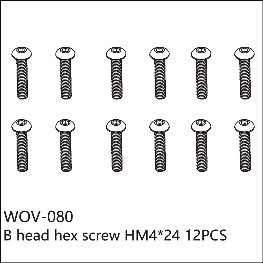 Buddy RC WOV-080 Wov Racing Button Head Hex Screw M4x24mm