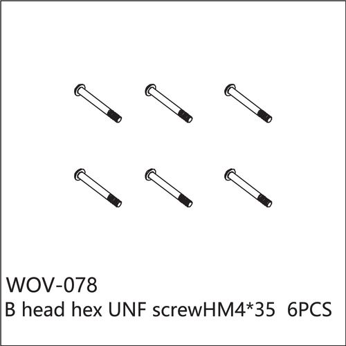 Buddy RC WOV-078 Wov Racing Button Head Hex Screw M4x35mm