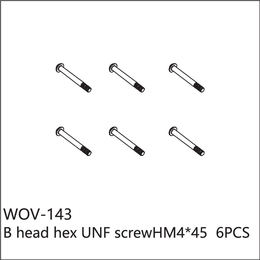 Buddy RC WOV-143 Wov Racing Button Head Shoulder Bolt M4x45