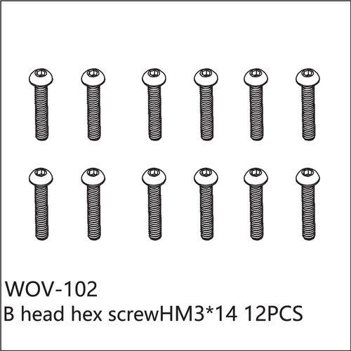 Buddy RC WOV-102 Wov Racing Counter Sunk Hex Screw M3x14mm