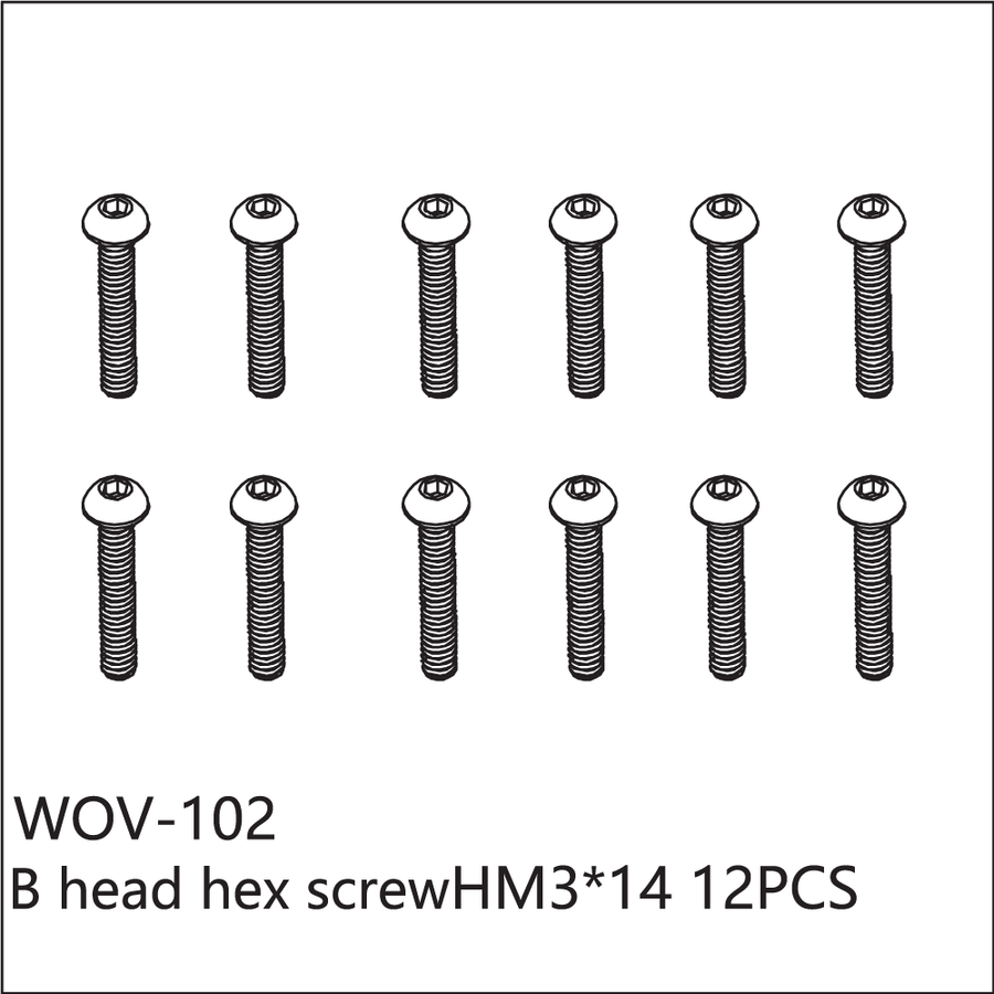 Buddy RC WOV-102 Wov Racing Counter Sunk Hex Screw M3x14mm