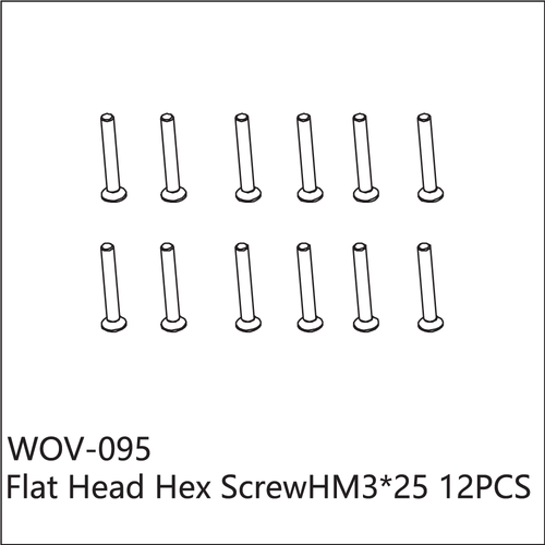 Buddy RC WOV-095 Wov Racing Counter Sunk Hex Screw M3x25mm