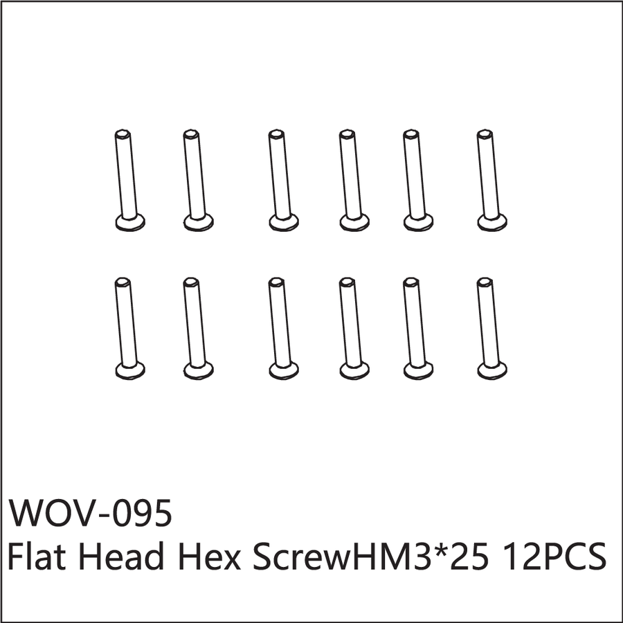 Buddy RC WOV-095 Wov Racing Counter Sunk Hex Screw M3x25mm