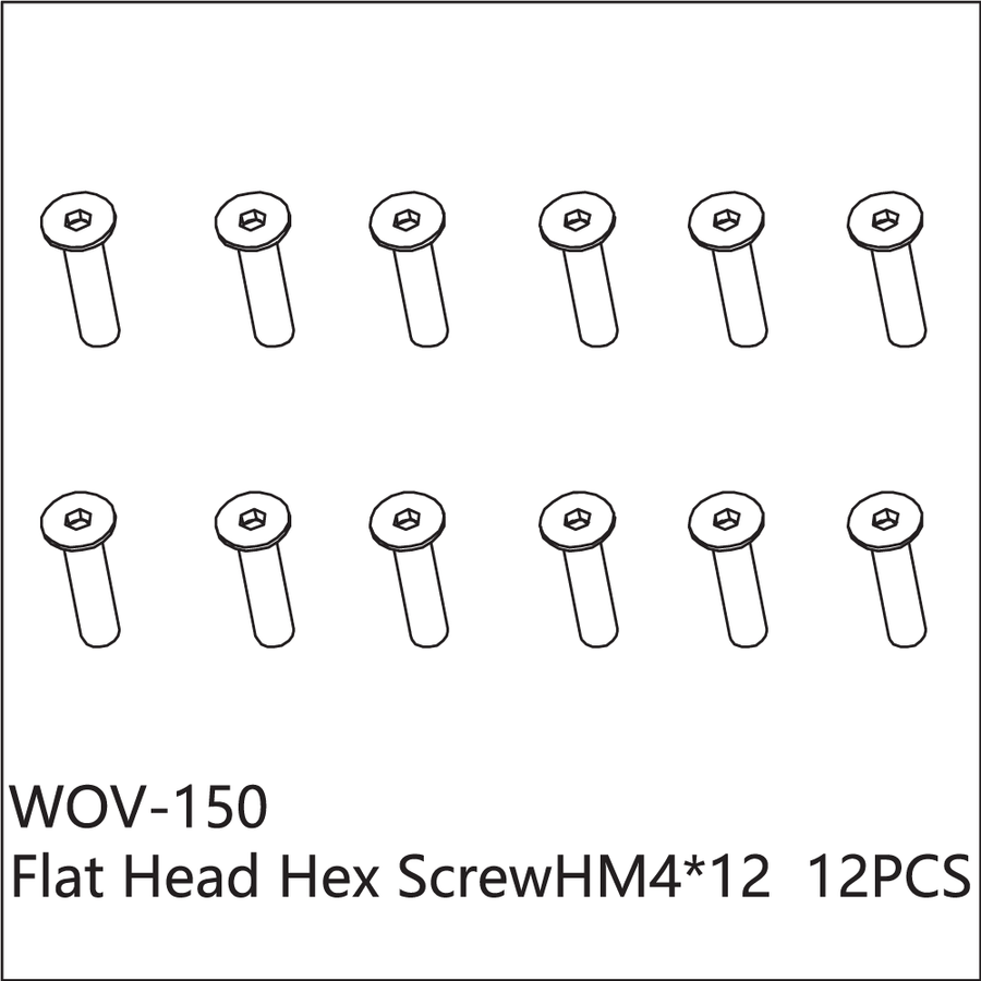 Buddy RC WOV-150 Wov Racing Counter Sunk Hex Screw M4x12