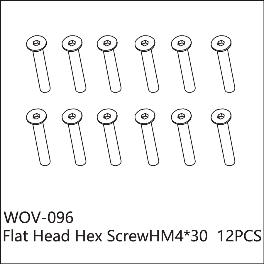 Buddy RC WOV-096 Wov Racing Counter Sunk Hex Screw M4x30mm