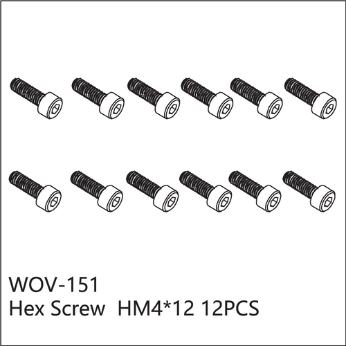Buddy RC WOV-151 Wov Racing Hex Screw M4x12