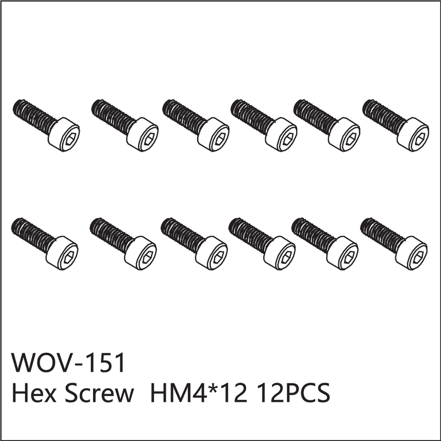 Buddy RC WOV-151 Wov Racing Hex Screw M4x12