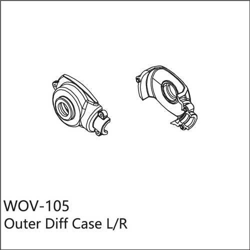 Buddy RC WOV-105 Wov Racing Outer Differential Case Left & Right Set