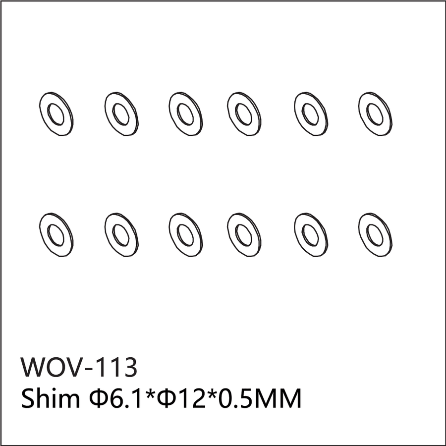 Buddy RC WOV-113 Wov Racing Shim 6.1x12x0.5mm
