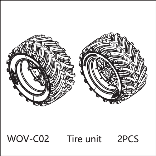 Buddy RC WOV-C02 Wov Racing Premounted Tire and Wheel Assembly
