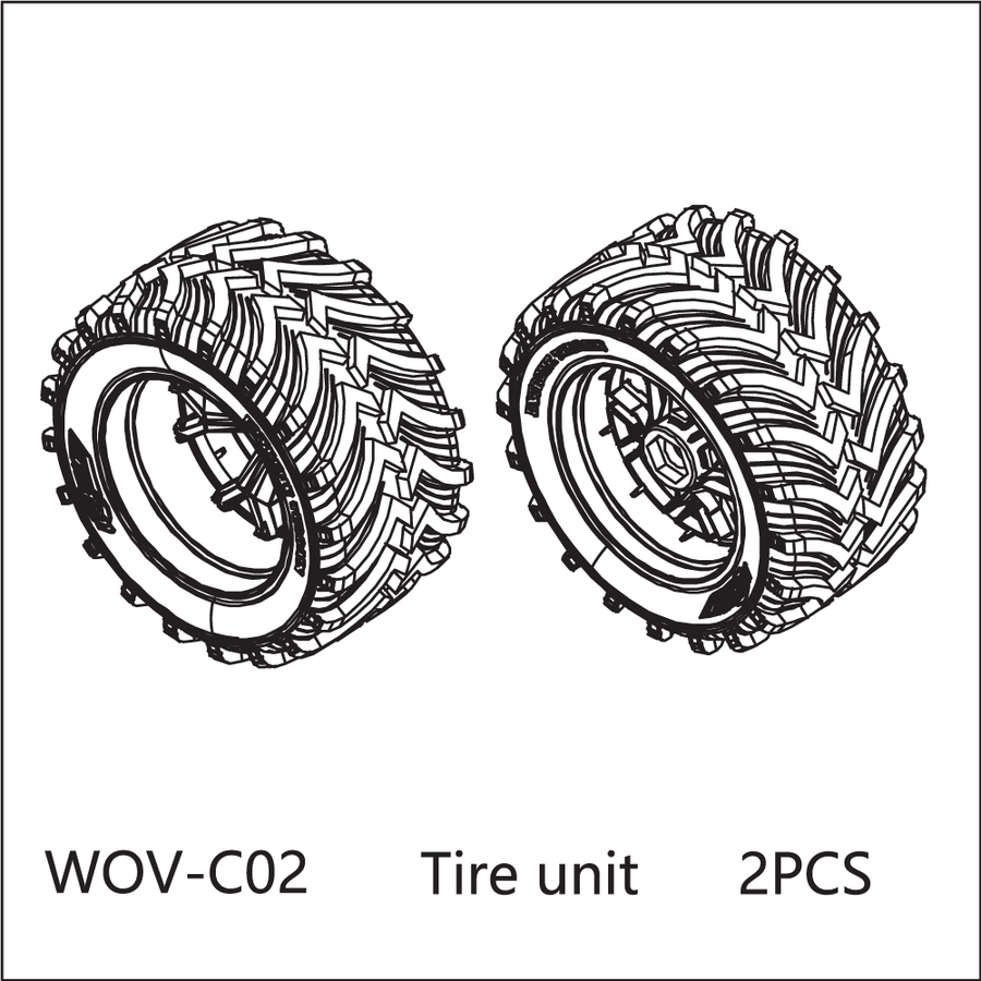 Buddy RC WOV-C02 Wov Racing Premounted Tire and Wheel Assembly