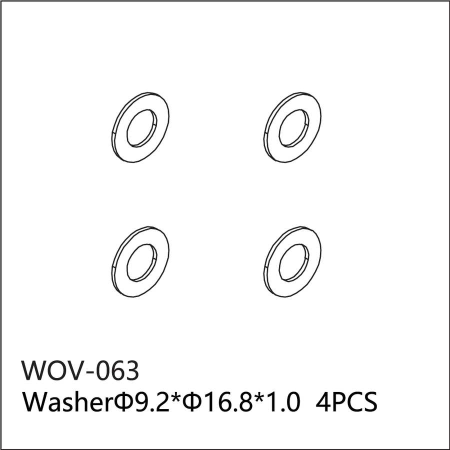 Buddy RC WOV-063 Wov Racing Washer Š9.2xŠ16.8x1.0mm 4PCS