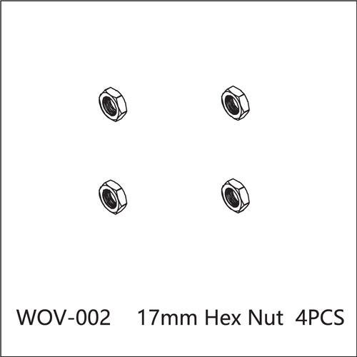 Buddy RC WOV-002 Wov Racing 17mm Hex Nut 4 Pieces