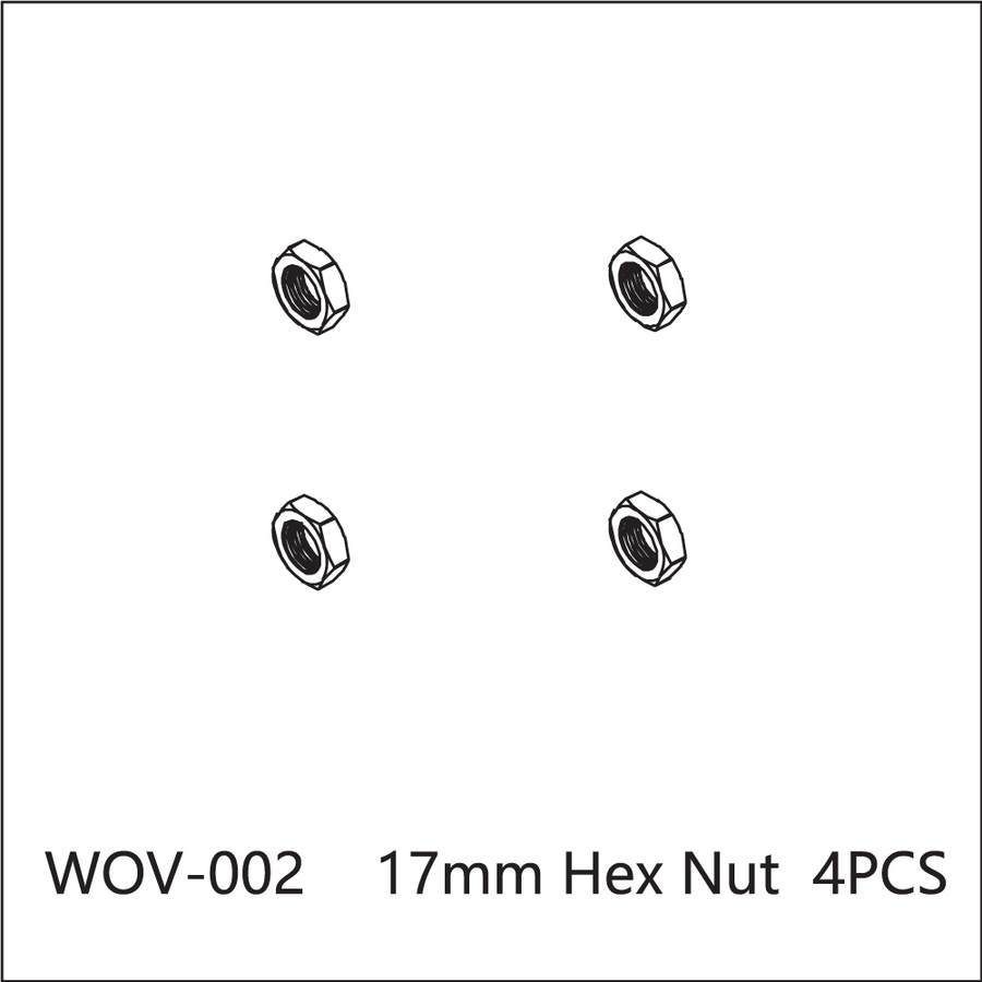 Buddy RC WOV-002 Wov Racing 17mm Hex Nut 4 Pieces