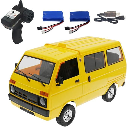 Buddy RC Yellow WPL RC Van 1/10 Scale 4WD Drift Truck, RTR Off-Road 2.4G Full Proportion Remote Control Vehicle with LED Lights