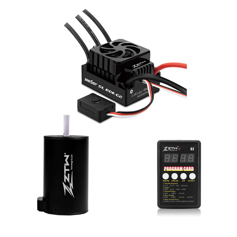 Buddy RC ZTW Beast G2 80A ESC Sensorless 3660 Motor Combo For 1/10th RC Car RTR