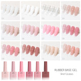 CANNI 9ml Colorful Rubber Base Gel 6 Colors Set, view 2