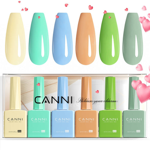 CANNI Aqua Lagoon Delight Kit - 9ml Nail Gel 6 Colors Set-2318