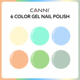 CANNI Aqua Lagoon Delight Kit - 9ml Nail Gel 6 Colors Set-2318, view 2