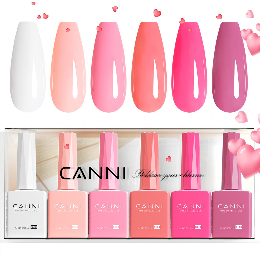 CANNI Blush Bliss Bouquet Kit - 9ml Nail Gel 6 Colors Set-2311