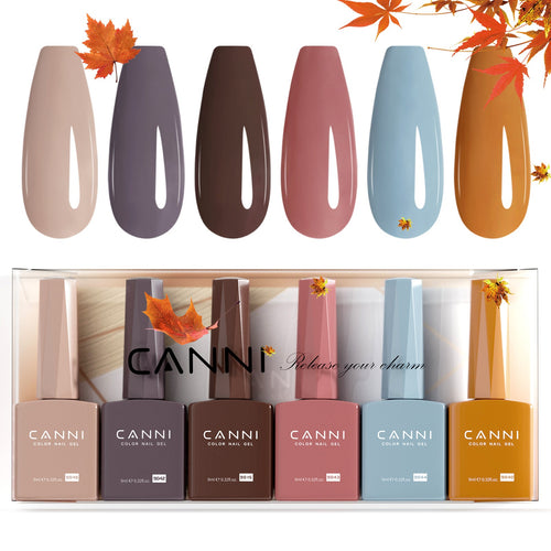 CANNI Boho Chic Palette Kit - 9ml Nail Gel 6 Colors Set-2304