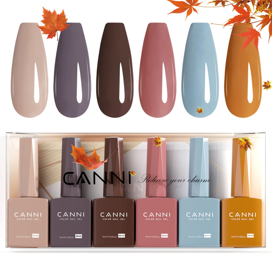 CANNI Boho Chic Palette Kit - 9ml Nail Gel 6 Colors Set-2304