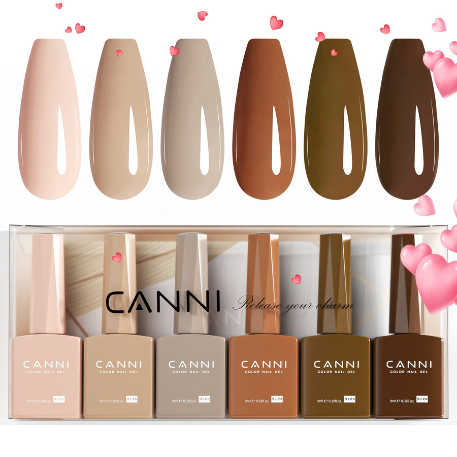 CANNI Caramel Cascade Kit - 9ml Nail Gel 6 Colors Set-2310