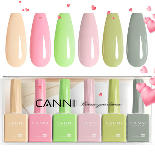 CANNI Cherry Blossom Meadows Kit - 9ml Nail Gel 6 Colors Set-2320