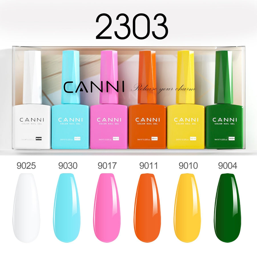 CANNI Chic Monochrome Kit - 9ml Nail Gel 6 Colors Set-2303