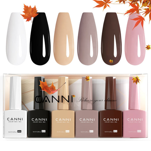 CANNI Classic Couture Palette Kit - 9ml Nail Gel 6 Colors Set-2307