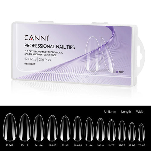 CANNI Clear Almond - False Nail Tips