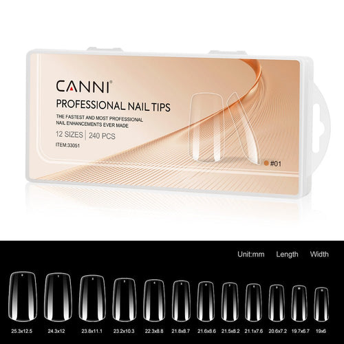 CANNI Clear Square - False Nail Tips