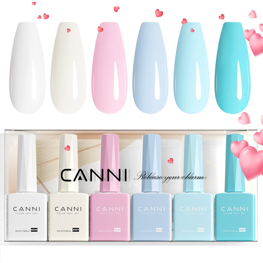 CANNI Cotton Candy Kit - 9ml Nail Gel 6 Colors Set-2319