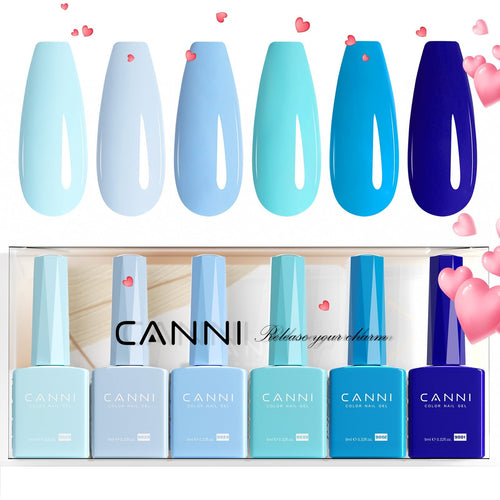 CANNI Crystal Clear Waters Kit - 9ml Nail Gel 6 Colors Set-2313