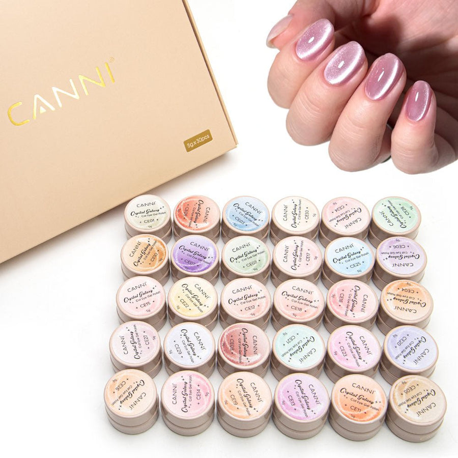 CANNI Crystal Galaxy Cat Eye Gel 30 Colors Set