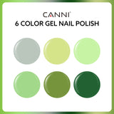 CANNI Forest Fern Fusion Kit - 9ml Nail Gel 6 Colors Set-2314, view 2