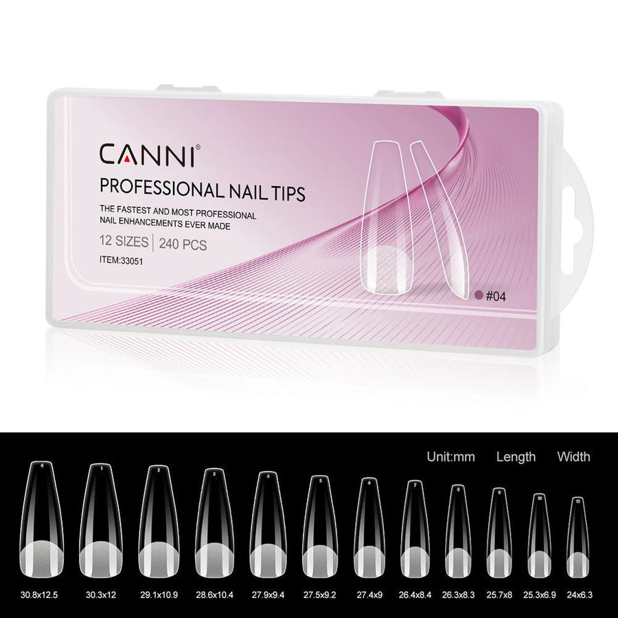 CANNI Half Matt Coffin - False Nail Tips