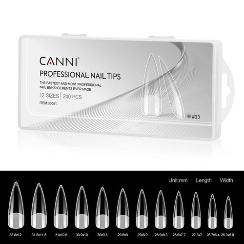CANNI Half Matt Stiletto - False Nail Tips