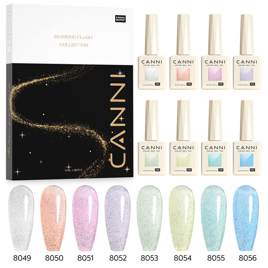 CANNI Glitter Gel Polish 8 Colors Set - Fairy Collection