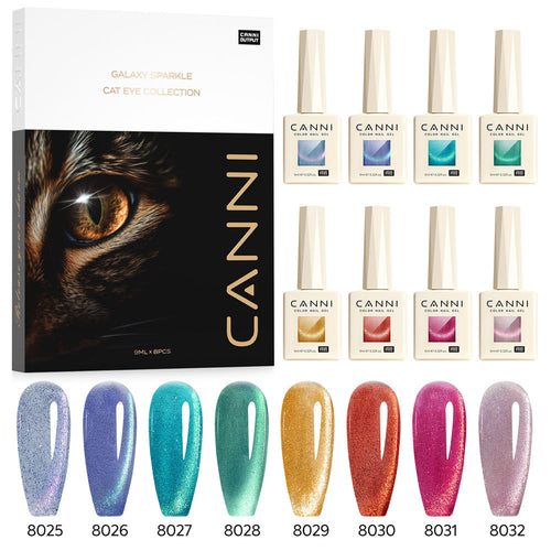 CANNI Cat Eye Gel Polish 8 Colors Set - Galaxy Gaze